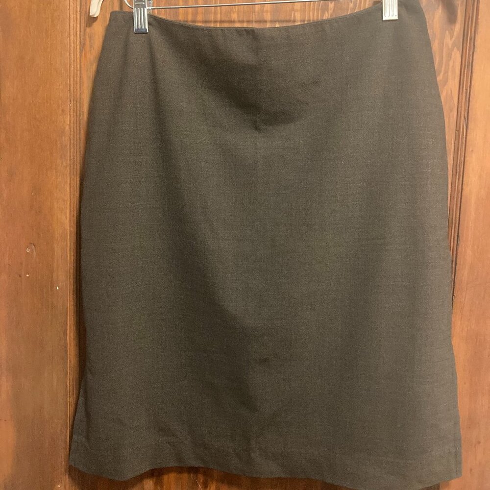 Banana Republic Italian Wool Brown Knee Length Pencil Skirt, size 8